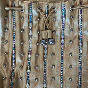 Gold Studded Drawstring Bag